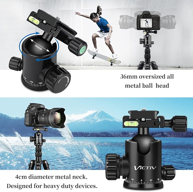 VICTIV 78" Tripod for Camera, Tall DSLR Tripod & Monopods, Professional Heavy - Image 3