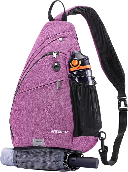 WATERFLY Large Crossbody Sling Bag: Over Shoulder Backpack Daypack Casual Cross by Waterfly