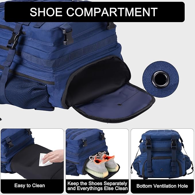 LHI Military Tactical Backpack for Men and Women 45L Army 3 Days Assault Pack - Image 5