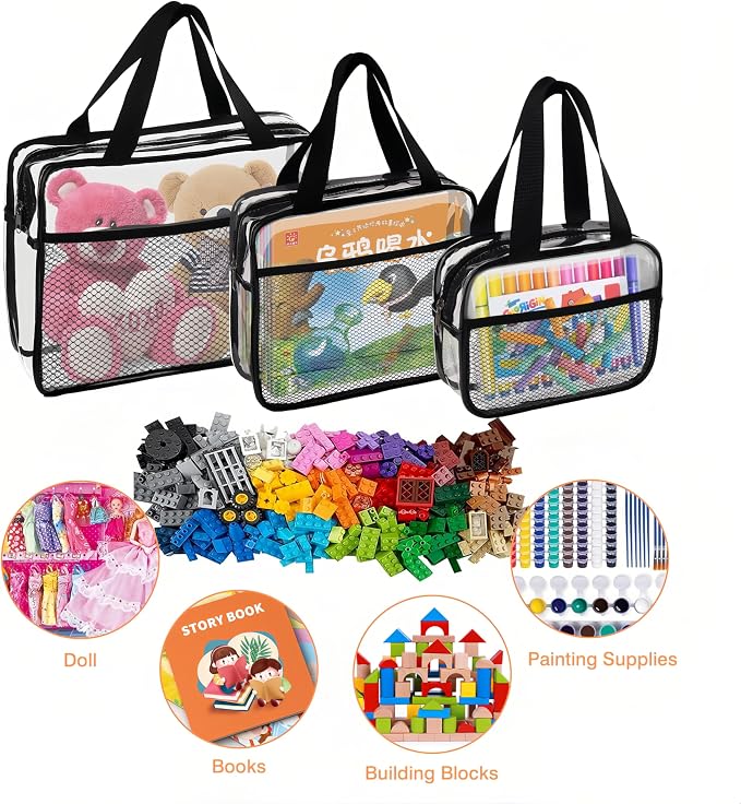 XEWEA Large Small Clear Travel Toiletry Bags - Image 8