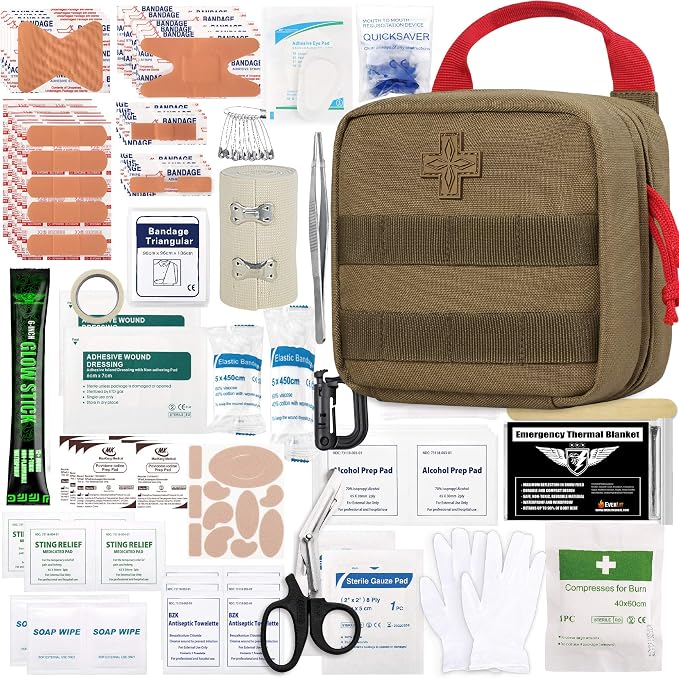 Everlit 180 Pieces Tactical First Aid Kit IFAK Molle EMT Pouch Outdoor Camping by EVERLITSURVIVAL