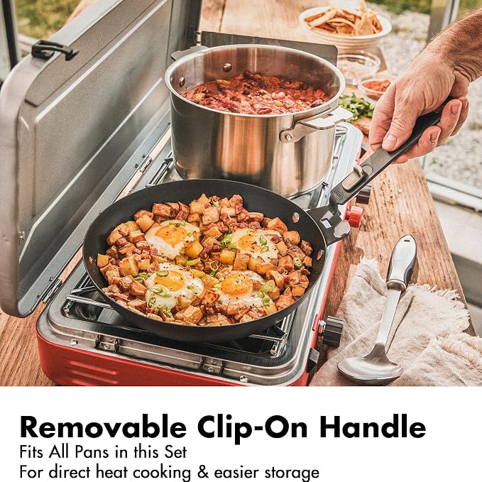 OXO Outdoor 8 Piece Camping Cookware Set, 2.25QT and 5QT Stainless Steel - Image 7