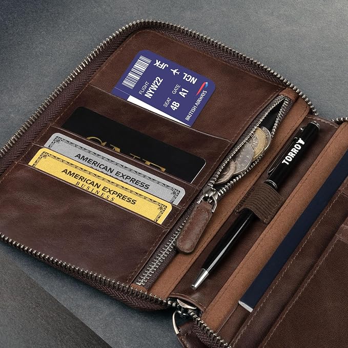 TORRO Travel Wallet – Genuine Leather Travel Organiser - Image 6