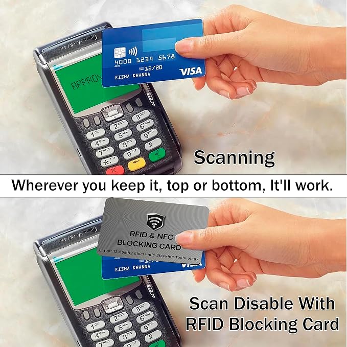 SaiTech IT 2 Pack RFID Blocking Cards, One Card Protects Entire Wallet Purse - Image 6