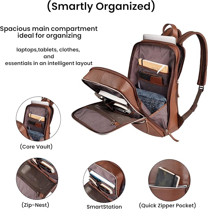 LEATHER VILLAGE Leather Laptop Backpack - Image 5