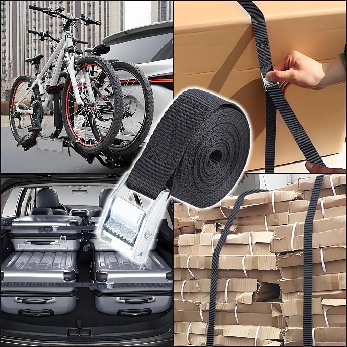 Cartman 1" x 12' Lashing Straps Cargo Tie-Down Strap Up to 600lbs, 6pk in Carry - Image 6