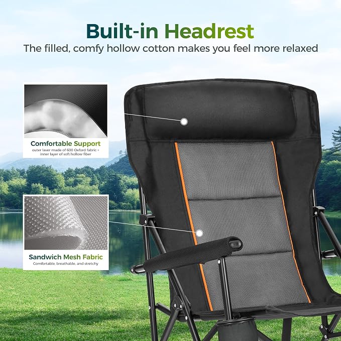 ALPHA CAMP Oversized Folding Camping Chairs - Image 2