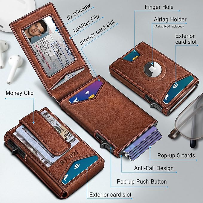 Airtag Wallet for Men, with Money Clip Gift Boxed, Slim Front Pocket Wallet - Image 2