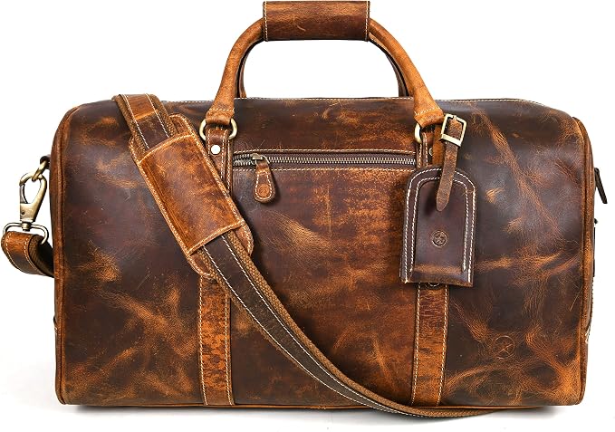 Leather Duffel Bag for Men & Women Travel, Gym Bag - Image 8
