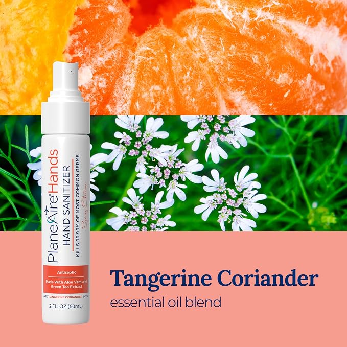 Tangerine Coriander Spray Hand Sanitizer | Travel Size | Hydrate & Cleanse | - Image 2