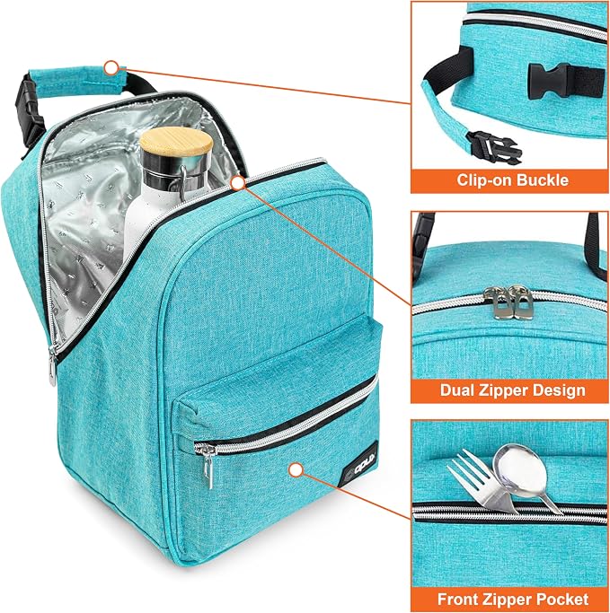 opux Lunch Box for Girls Boys Kids, Insulated Leakproof Lunch Bag, Reusable - Image 4