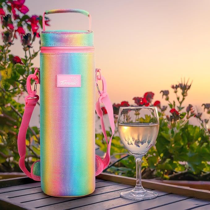 Tirrinia Single Bottle Wine Carrier Bag, Insulated Travel Cooler Tote - Image 6