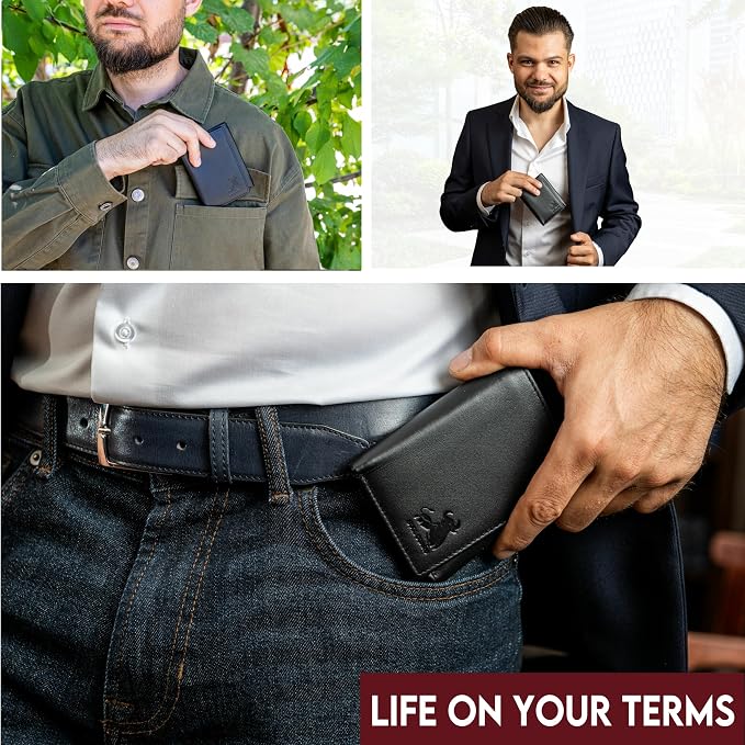 BULL GUARD Genuine Nappa Leather Trifold Wallet - Image 6