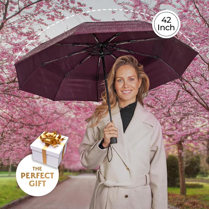 TUMELLA Strongest Windproof Travel Umbrella, Small Strong but Light Portable - Image 5