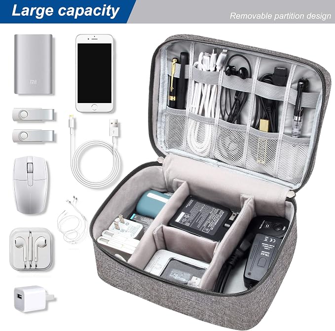 Electronics Organizer Travel Universal Cable Organizer Bag Waterproof - Image 2