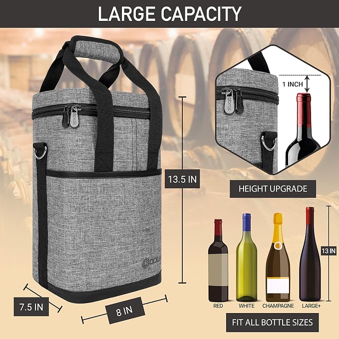 Opux 4 Bottle Insulated Wine Cooler Bag - Image 3