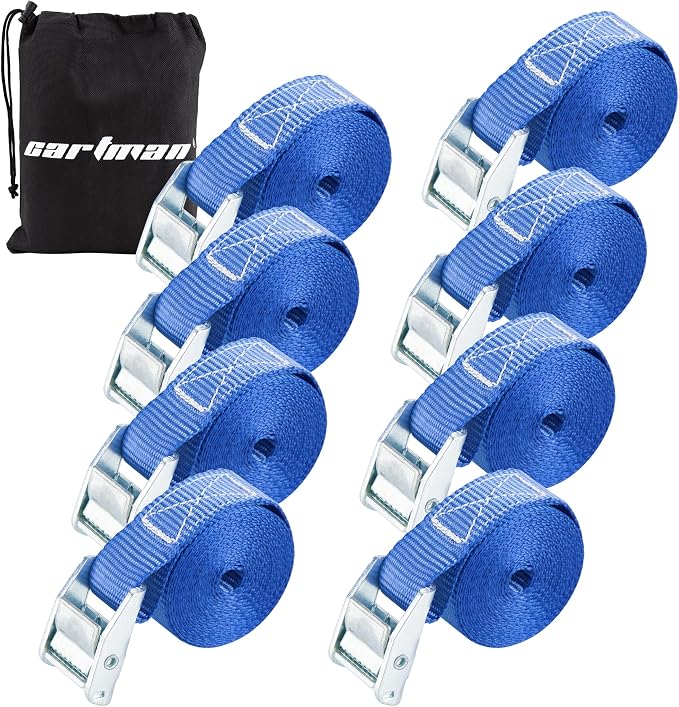 Cartman 1" x 12' Lashing Straps Cargo Tie-Down Strap Up to 600lbs, 8pk in Carry by CARTMAN