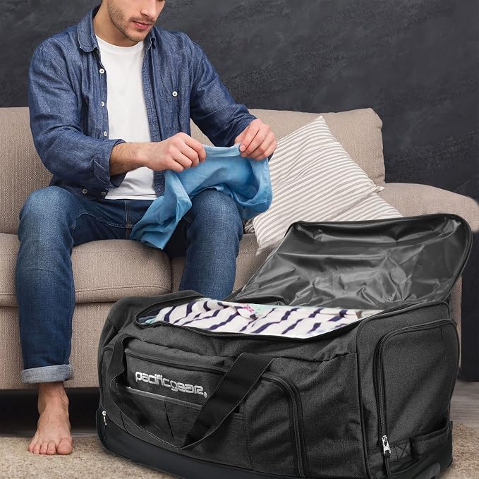 Pacific Gear Rolling Duffel Wheels, 30-inch Luggage, Hockey Bag, Heavy Duty - Image 3