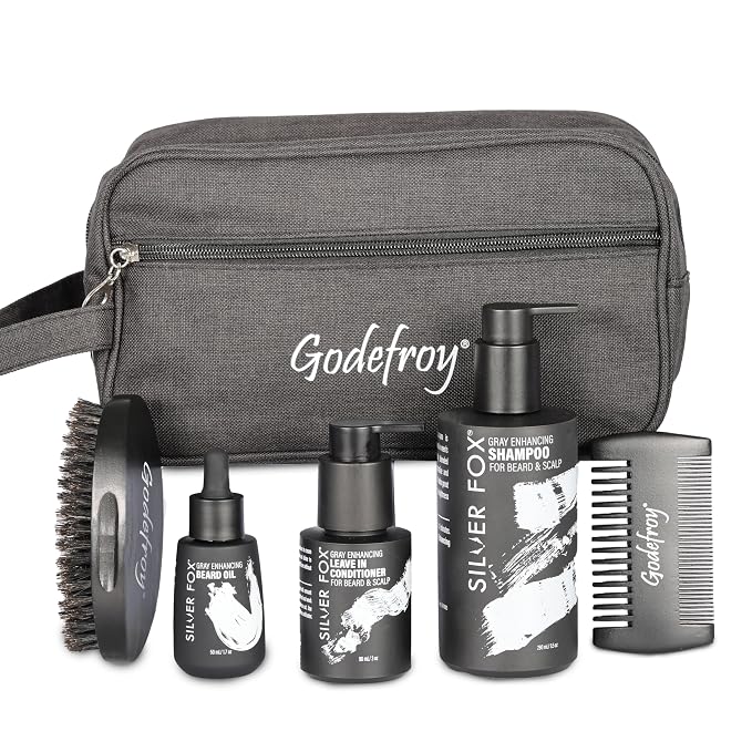 Godefroy Silver Fox Complete Men's Grooming Collection, Beard and Mustache Care by Godefroy