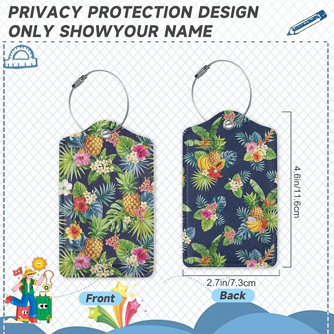 Tropical Pineapples Luggage Tags - Image 2