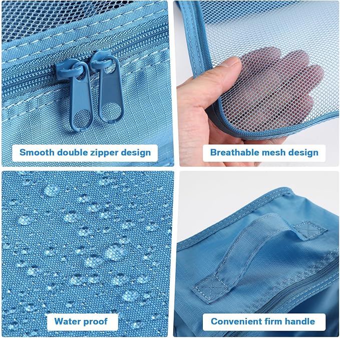 Reginary 6 Set Travel Packing Cubes Luggage Organizer Set Lightweight Suitcase - Image 3
