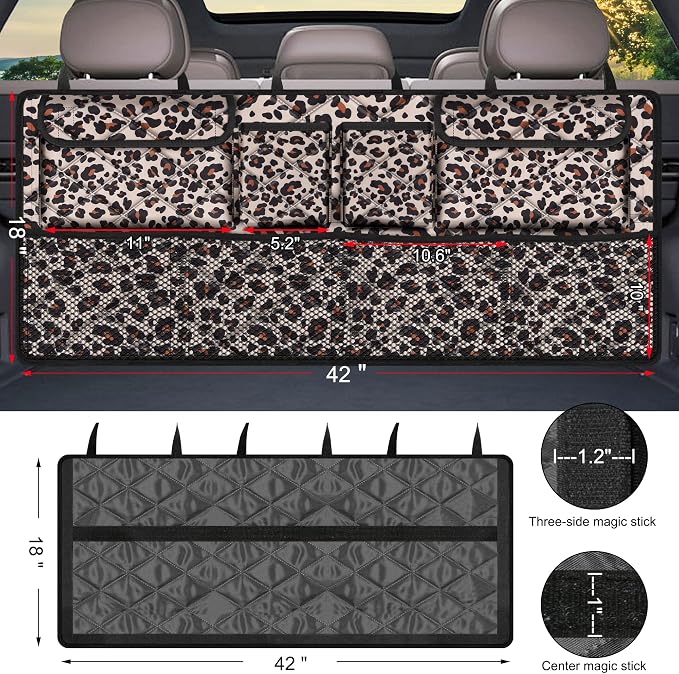 Car Trunk Organizer, Large Capacity Backseat Trunk Organizer, Collapsible Car - Image 3