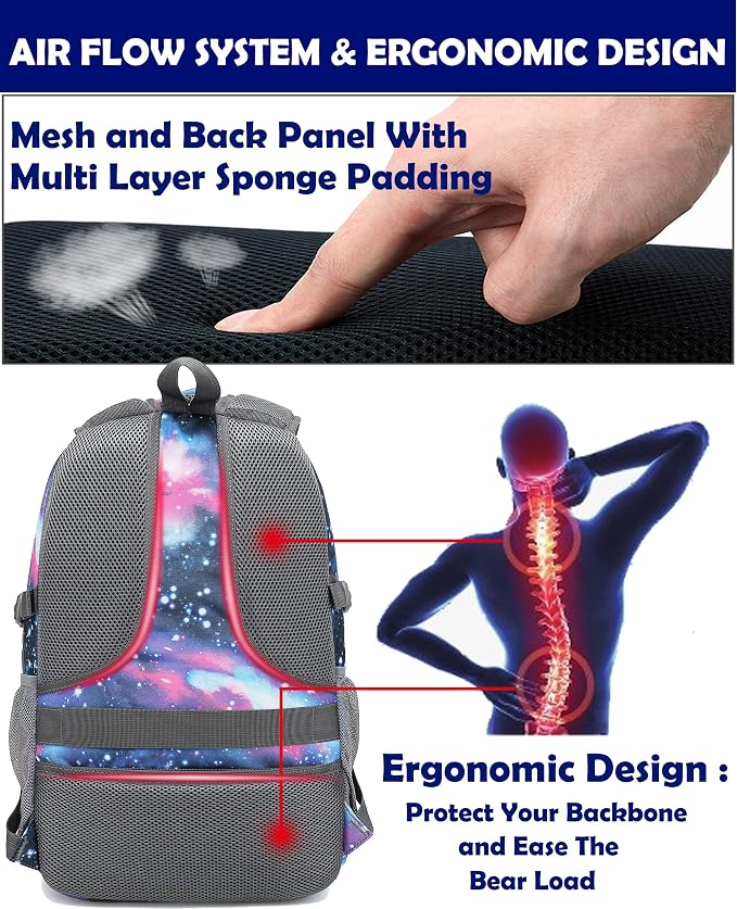 Galaxy Backpack for College Sturdy Bookbag Travel Business - Image 5