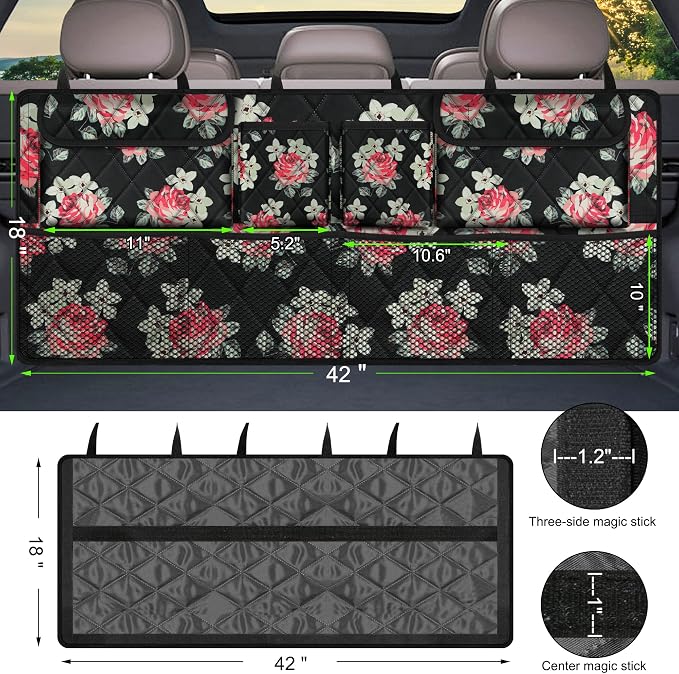 Car Trunk Organizer, Large Capacity Backseat Trunk Organizer, Collapsible Car - Image 3