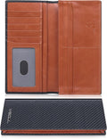 VISOUL Mens Billfold Long Checkbook Wallet Leather by VISOUL