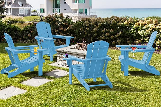 SERWALL Adirondack Chair with Cup Holders - Image 9