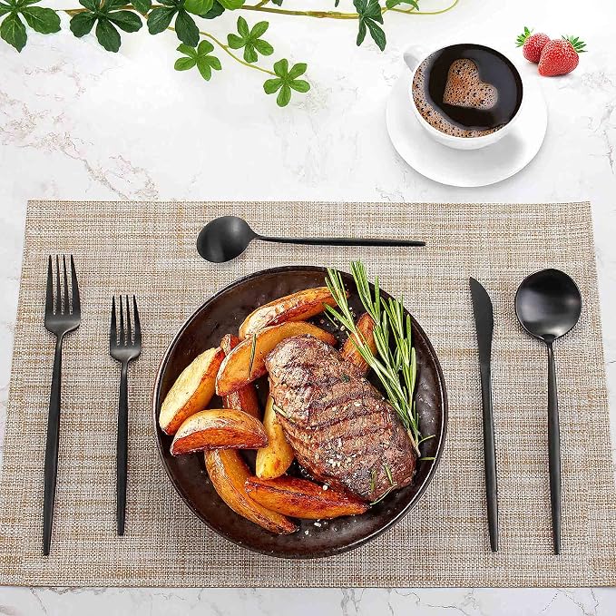 Silverware Set for 8, IBIILII JEFF 40 Pieces Stainless Steel Flatware Set，Matte - Image 6