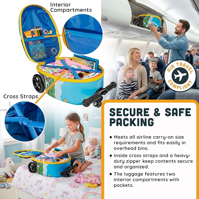 Hardshell Kids Ride-On Luggage - Image 3