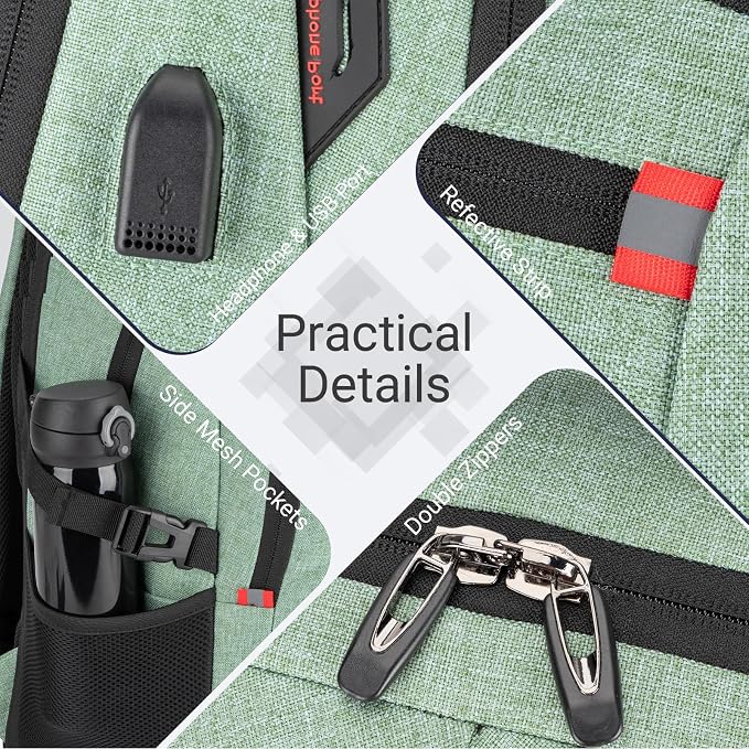 40L Expandable Laptop Backpack, Anti-thief Travel Backpack - Image 5