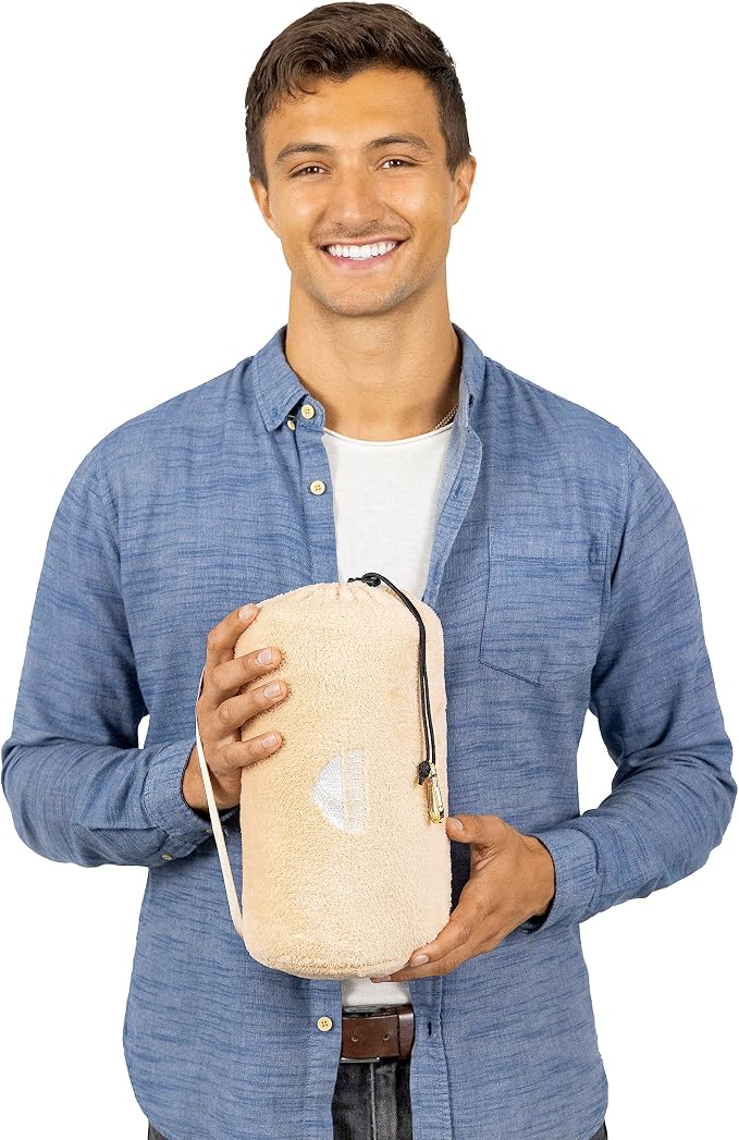 BlueHills Travel Blanket Pillow Rolled Premium Soft Plush Airplane Throw - Image 9