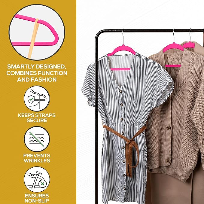 Premium Velvet Hangers 50 Pack Ultra Thin Non Slip Adult Felt Space Saving Suit - Image 8