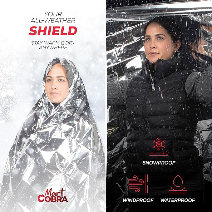 Mart Cobra Emergency Blanket 100-Pack | Reflective Thermal Blanket | Survival - Image 7