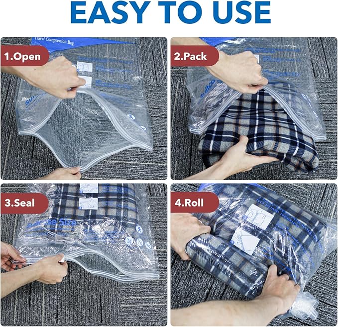 16 Pack Compression Bags for Travel | Vacuum Seal Storage Bags for Luggage & - Image 4