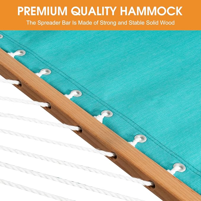 Lazy Daze Hammocks 11 FT Double Outside Hammock Quick Dry Olefin Fabric Hammock - Image 5