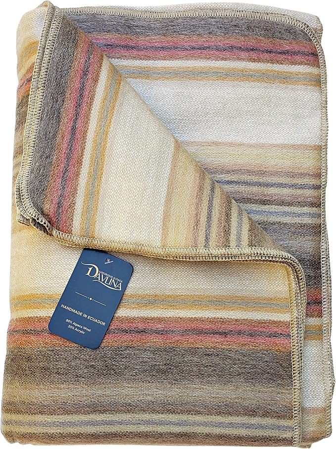 Alpaca Wool Throw Blanket | Super Soft, Lightweight, Breathable and by DAVLINA