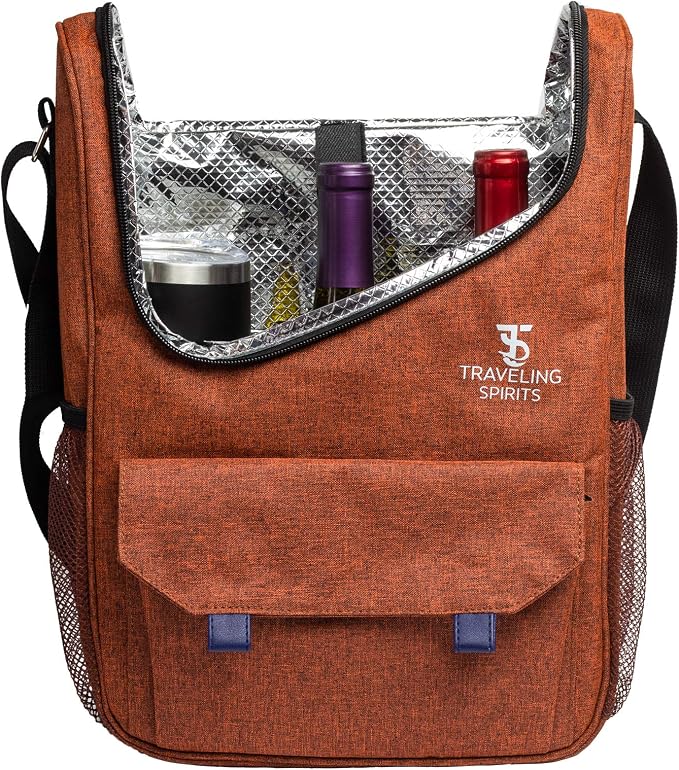 Insulated Wine Carrier | 2-3 Bottle Travel Bag - Image 8