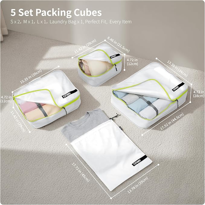 Cipway 5 Set Packing Cubes for Travel Suitcase Organizer for Accessories - Image 2