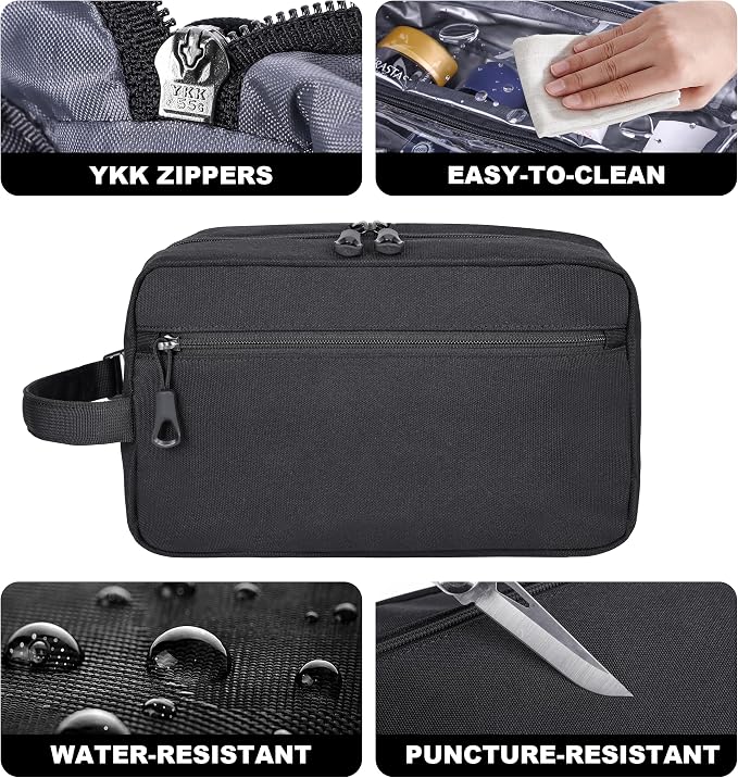 Toiletry Bag for Men, YKK Zippers Hanging Bathroom Shower Hygiene Bag - Image 2