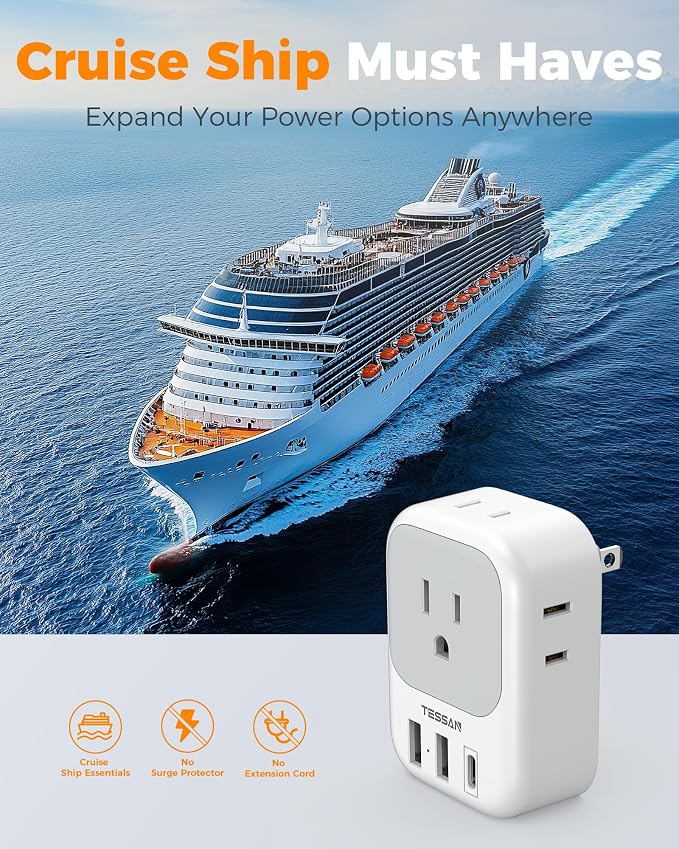 US to Japan Plug Adapter 2 Pack, TESSAN 2 Prong to 3 Prong Outlet Adapter - Image 6