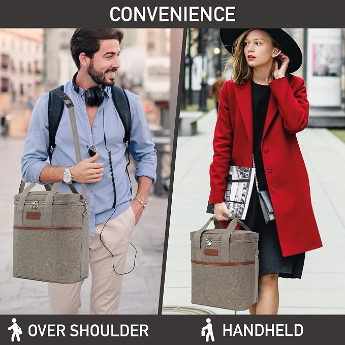 opux 6 Bottle Carrier Tote | Insulated Padded Wine Cooler Bag - Image 6