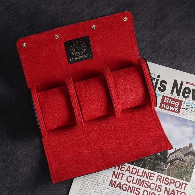 Genuine Napa Leather Watch Roll Travel Case - Image 4