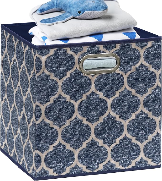 SIMPLE HOUSEWARE 11-Inch Collapsible Fabric Cube Storage Bin - Image 9