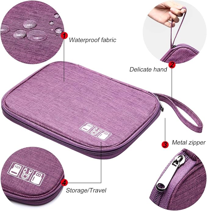 SELLYFELLY Travel Electronics Organizer Portable Cable Organizer Bag - Image 3
