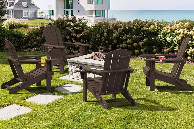 SERWALL Adirondack Chair with Cup Holders - Image 9