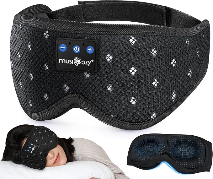 MUSICOZY Sleep Headphones Breathable Sleep Mask Bluetooth 5.4 Wireless by MUSICOZY