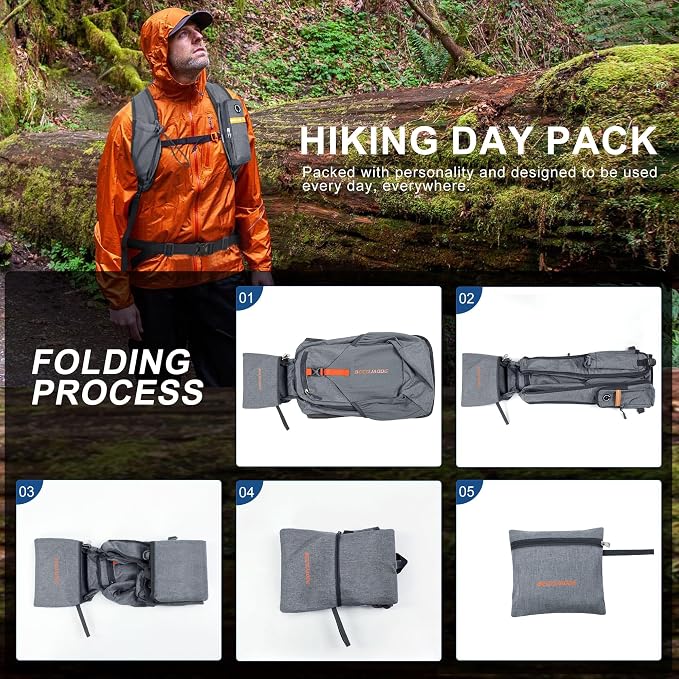 20L Small Hiking Backpack for Men Women Foldable Packable Back Pack Ultralight - Image 7